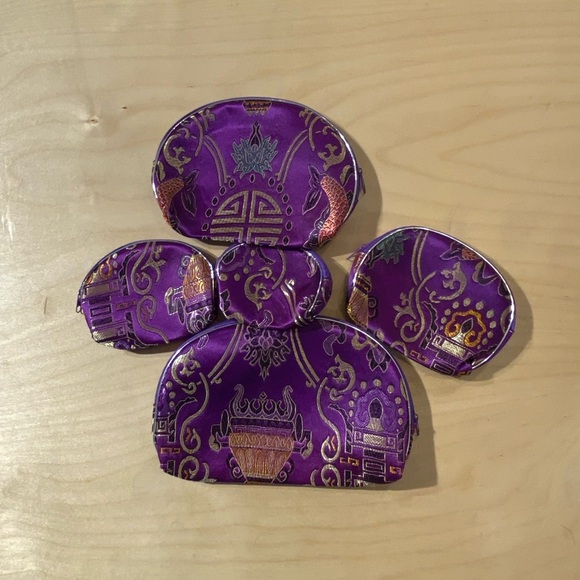 5 Purple Decorative zip pouches (LW) - Picture 1 of 9